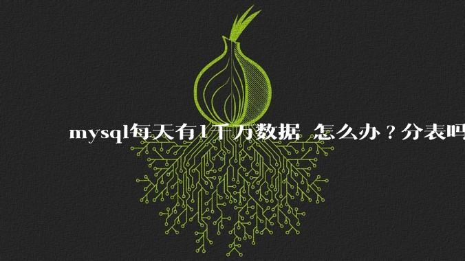 mysql每天有1千万数据 怎么办?分表吗 有什么好的方案。?